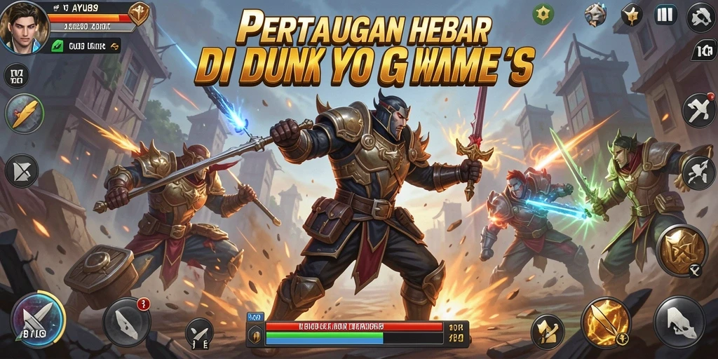 Screenshot AYU89 menampilkan pertarungan epik antar karakter dengan grafis cemerlang.