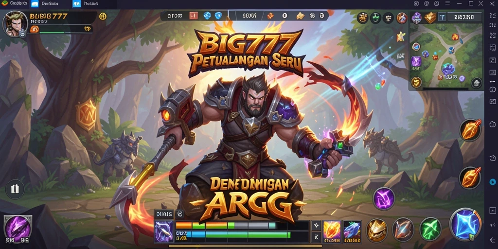 Menampilkan aksi seru dalam gameplay ARPG BIG777 dengan karakter dan monster menarik.