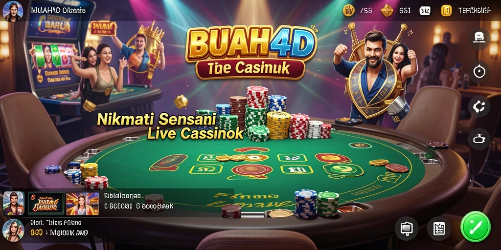 Tampilan permainan Live Casino yang mendebarkan di BUAH4D.