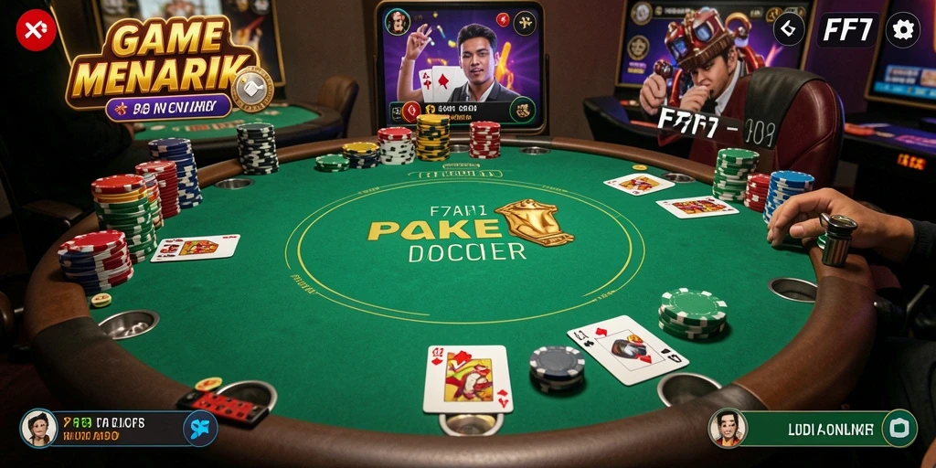 Screenshot utama F7F7 menampilkan gameplay seru Poker online.