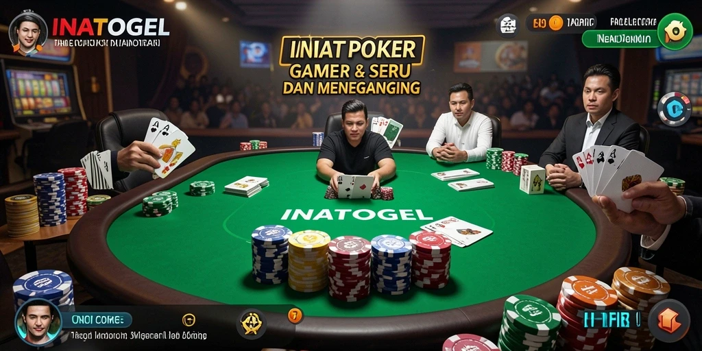Tampilan gameplay seru dari INATOGEL yang menawarkan pengalaman poker nyata.