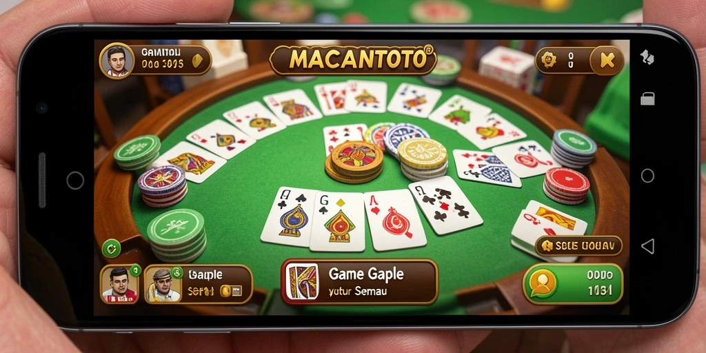 Tampilan gameplay Gaple yang menarik di MACANTOTO.