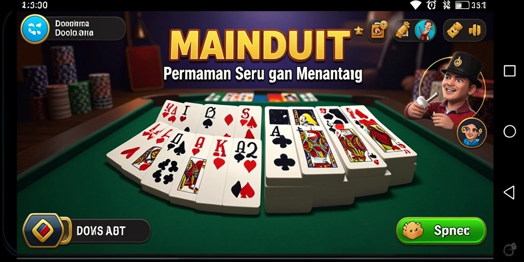 Screenshot permainan MAINDUIT menampilkan momen mendebarkan saat bermain Domino.