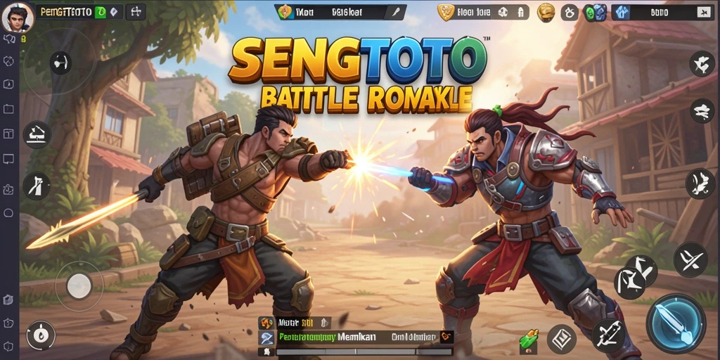 Screenshot menunjukkan intensitas pertempuran dalam game Battle Royale.